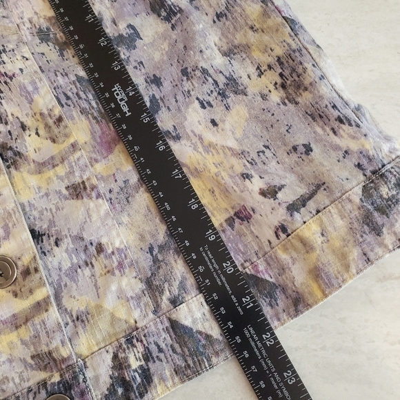 Chico's Jacket large Purple Pastel Spring Button Up 3/4 sleeves Lightweight - Picture 7 of 16